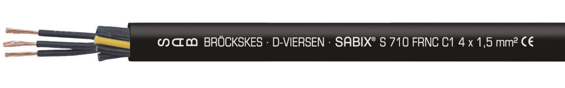 Voorbeeld markering voor SABIX® S 710 FRNC C1 (67100415): SAB BRÖCKSKES · D-VIERSEN · SABIX® S 710 FRNC C1 4 x 1,5 mm 2 CE