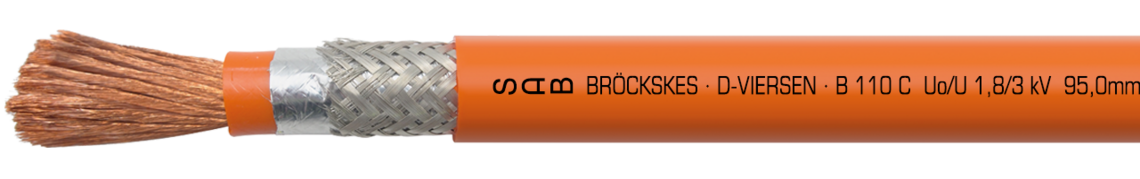 Voorbeeld markering voor B 110 C 0110-9507: SAB BRÖCKSKES · D-VIERSEN · B 110 C Uo/U 1,8/3 kV 95,0mm²