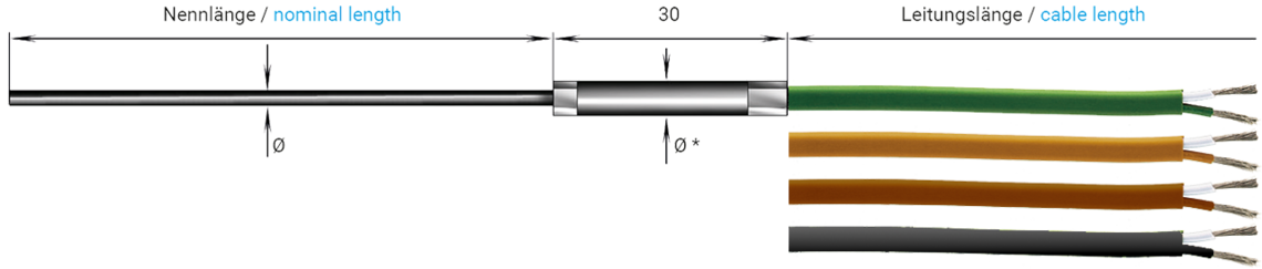 Mantel-Thermoelement mit PVC-Anschlussleitung A 9-022