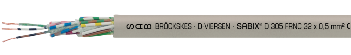 Voorbeeld markering: SAB BRÖCKSKES · D-VIERSEN · SABIX® D 305 FRNC 32 x 0,5 mm² CE