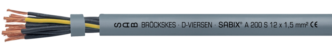 Voorbeeld markering: SAB BRÖCKSKES · D-VIERSEN · SABIX® A 200 FRNC 12 x 1,5 mm² CE