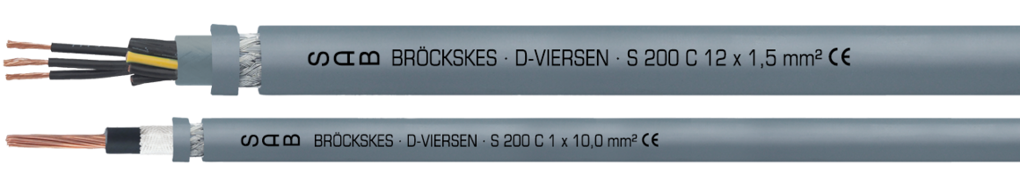 Voorbeeld markering voor S 200 C (0784-0515): SAB BRÖCKSKES · D-VIERSEN · S 200 C 5 x 1,5 mm 2 CE